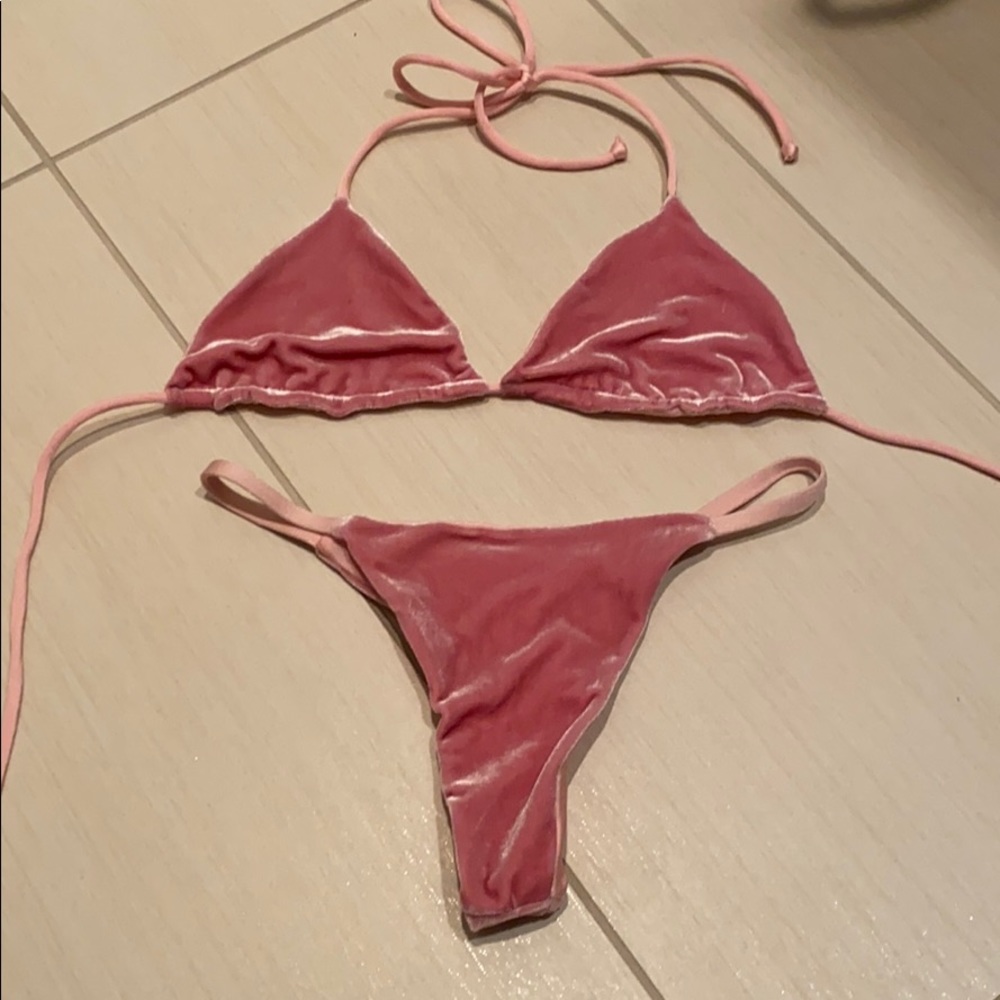Lali and Layla velvet thong bikini